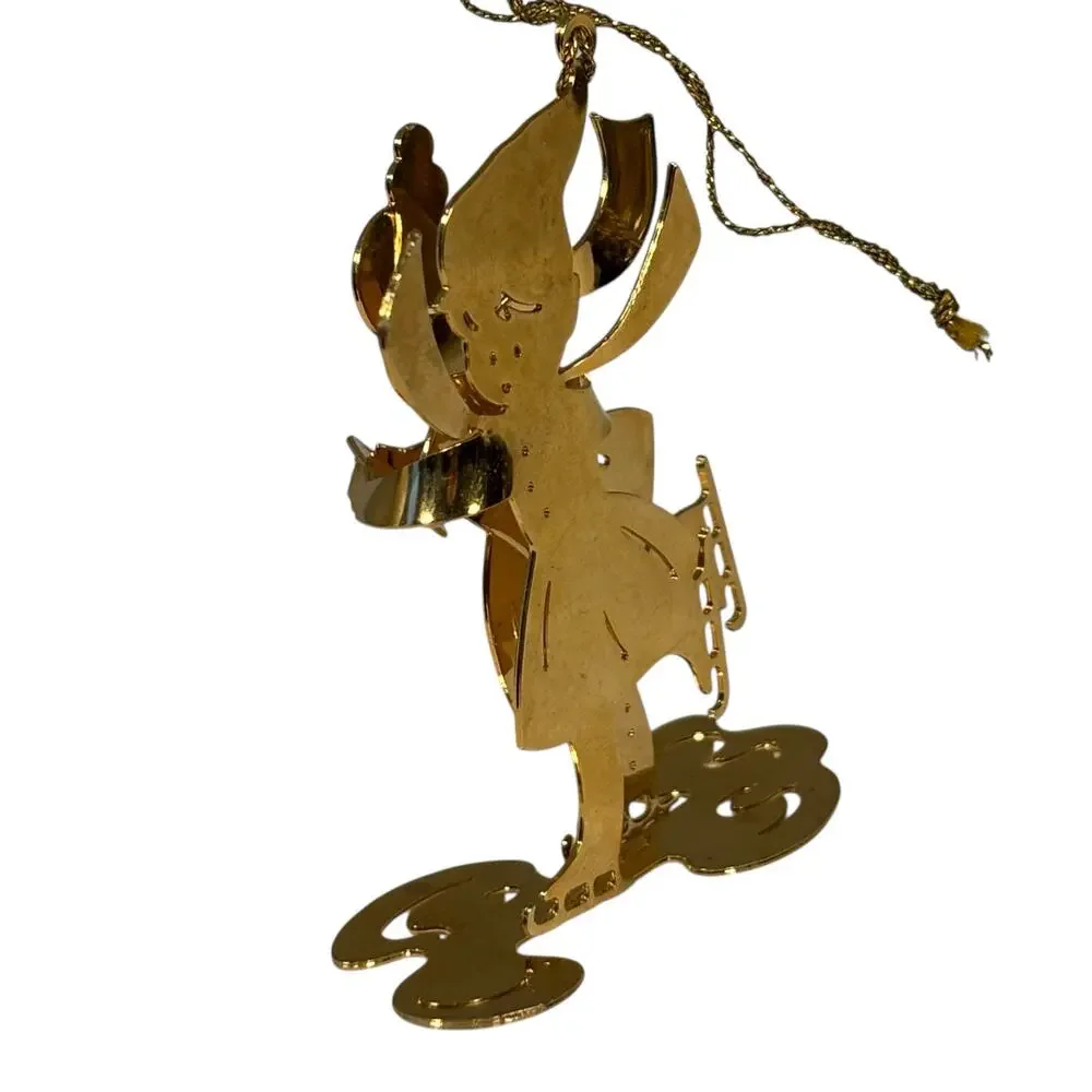 Danbury Mint 1983 Skaters Ice Skating Gold Metal 3.5